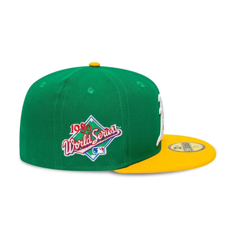 Green New Era Oakland Athletics 1989 World Series Fitted Cap 59fifty | VGXF64873