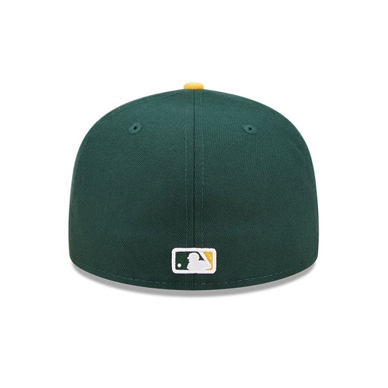 Green New Era Oakland Athletics Comic Cloud Fitted Cap 59fifty | FDUM36472