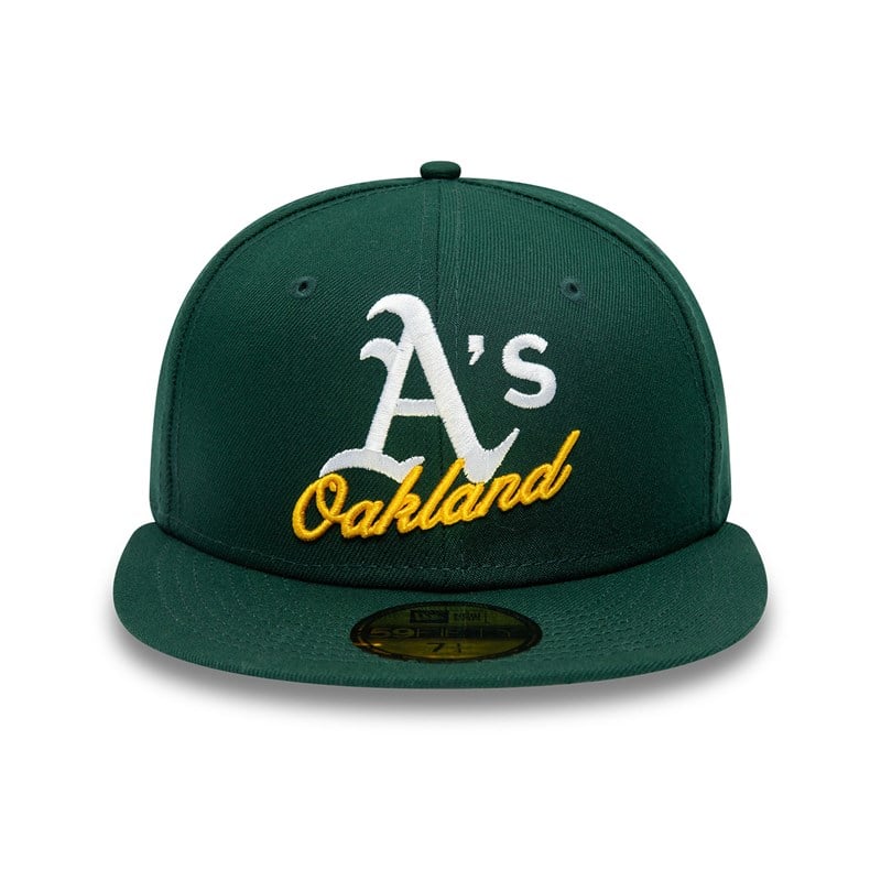 Green New Era Oakland Athletics Dual Logo Fitted Cap 59fifty | MRCX64930