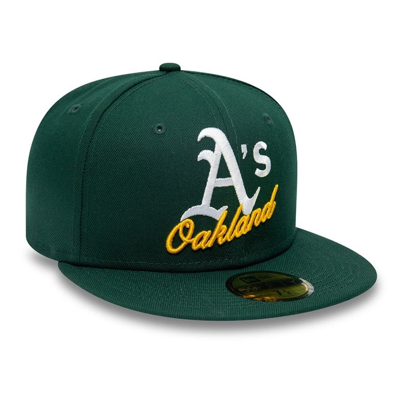 Green New Era Oakland Athletics Dual Logo Fitted Cap 59fifty | MRCX64930