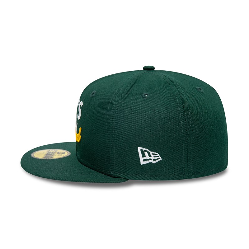 Green New Era Oakland Athletics Dual Logo Fitted Cap 59fifty | MRCX64930