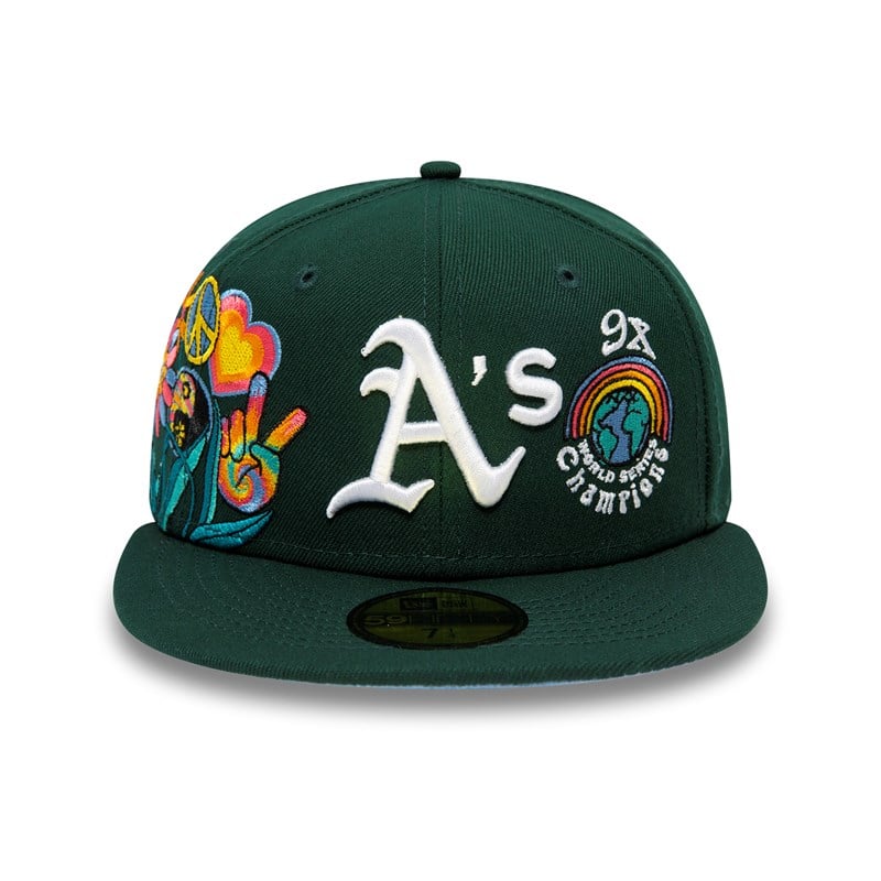 Green New Era Oakland Athletics Groovy Fitted Cap 59fifty | NRSP72658