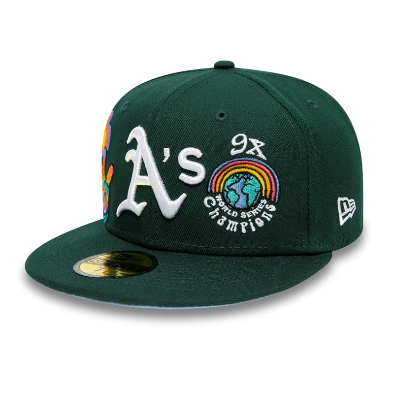 Green New Era Oakland Athletics Groovy Fitted Cap 59fifty | NRSP72658