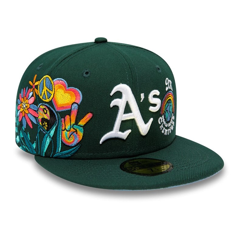 Green New Era Oakland Athletics Groovy Fitted Cap 59fifty | NRSP72658