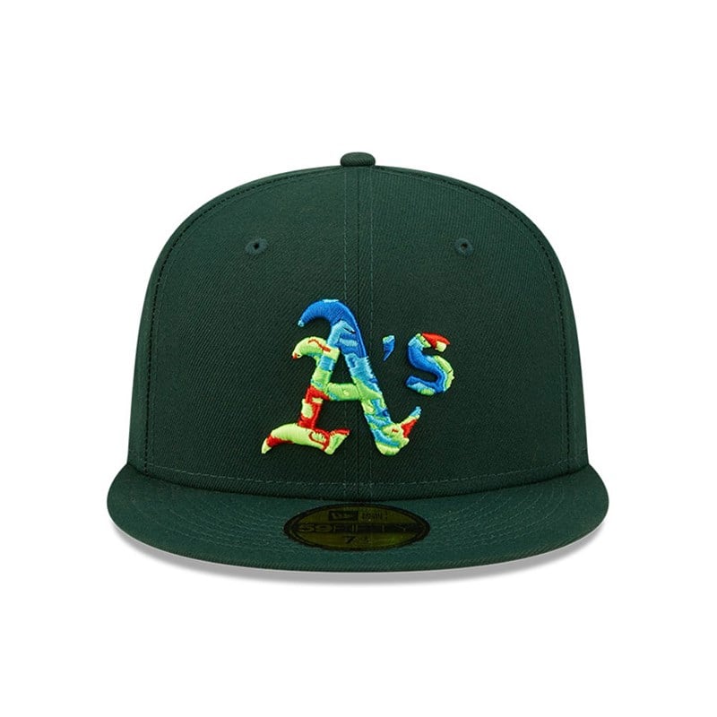 Green New Era Oakland Athletics Infrared Fitted Cap 59fifty | QGUZ41950