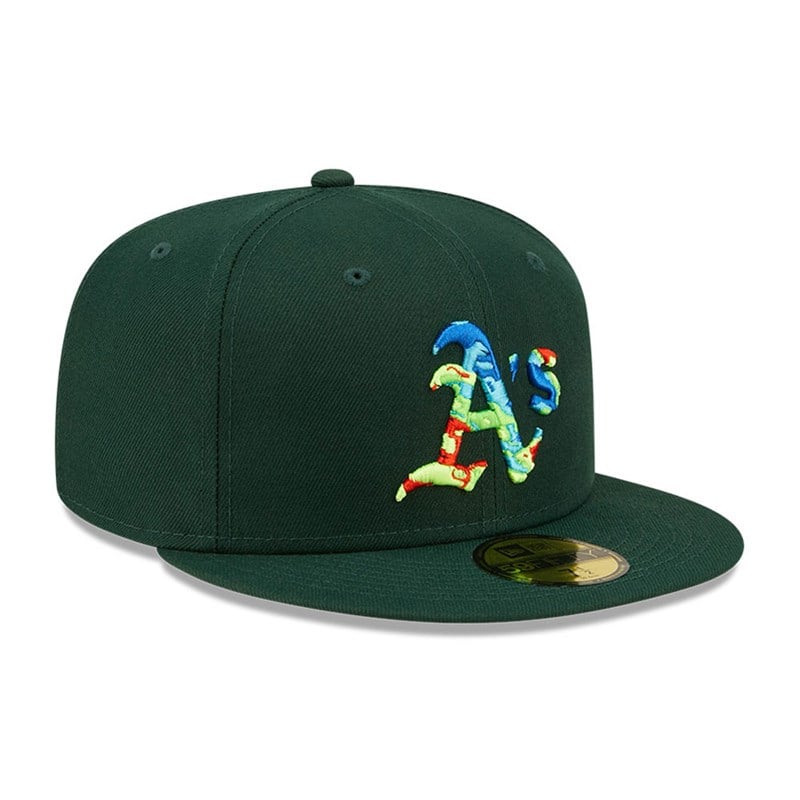 Green New Era Oakland Athletics Infrared Fitted Cap 59fifty | QGUZ41950