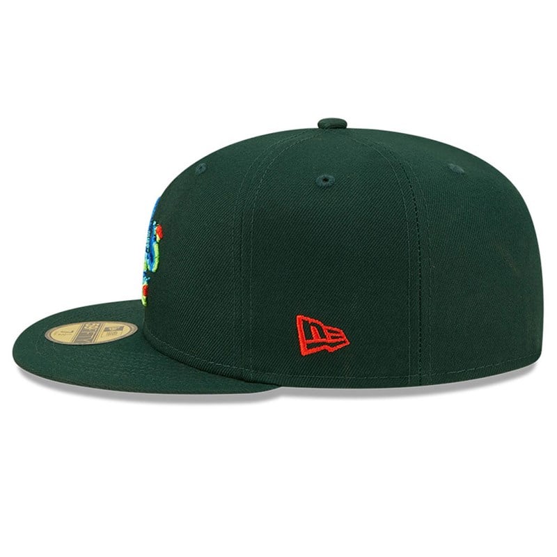 Green New Era Oakland Athletics Infrared Fitted Cap 59fifty | QGUZ41950