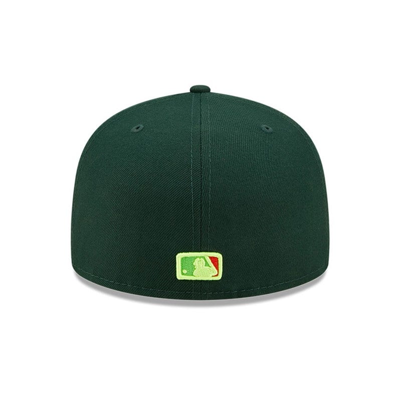 Green New Era Oakland Athletics Infrared Fitted Cap 59fifty | QGUZ41950