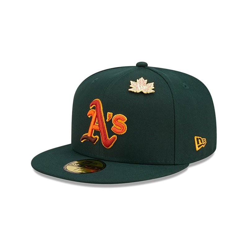 Green New Era Oakland Athletics Leafy Fitted Cap 59fifty | DGCE13689