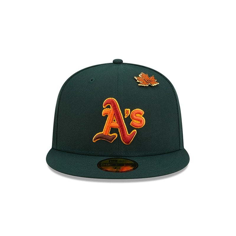 Green New Era Oakland Athletics Leafy Fitted Cap 59fifty | DGCE13689