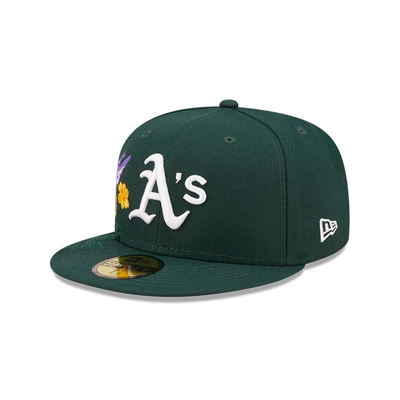 Green New Era Oakland Athletics MLB Blooming Fitted Cap 59fifty | KEDN30572