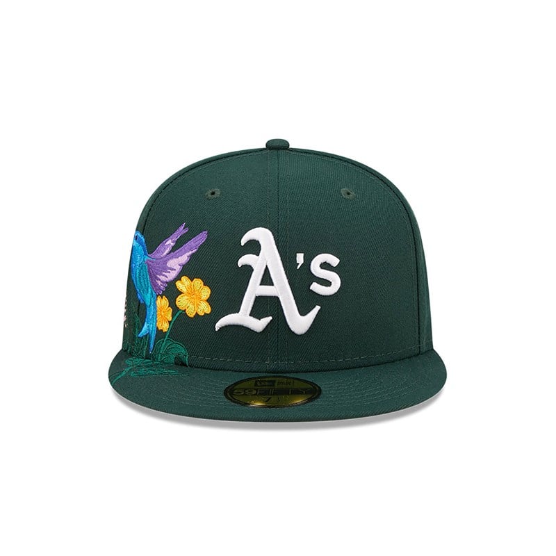 Green New Era Oakland Athletics MLB Blooming Fitted Cap 59fifty | KEDN30572