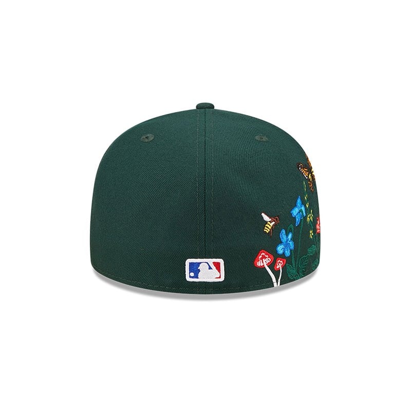 Green New Era Oakland Athletics MLB Blooming Fitted Cap 59fifty | KEDN30572