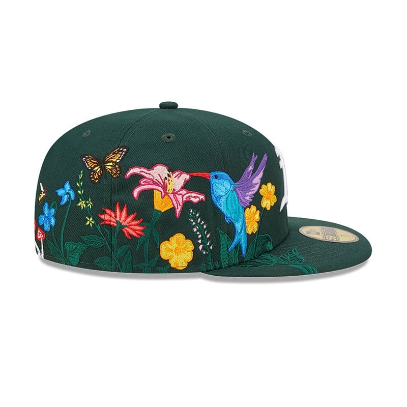 Green New Era Oakland Athletics MLB Blooming Fitted Cap 59fifty | KEDN30572