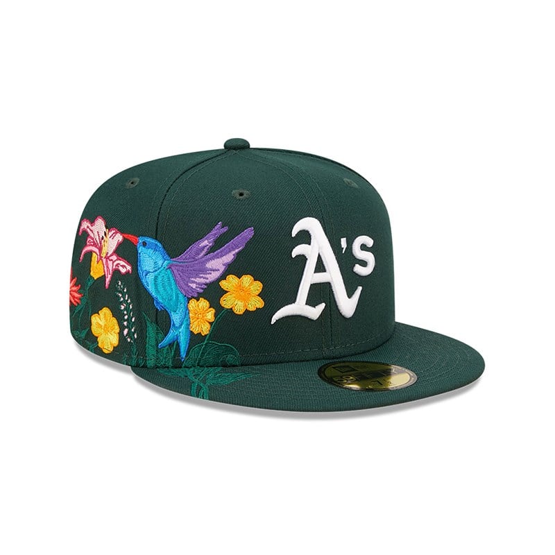 Green New Era Oakland Athletics MLB Blooming Fitted Cap 59fifty | KEDN30572