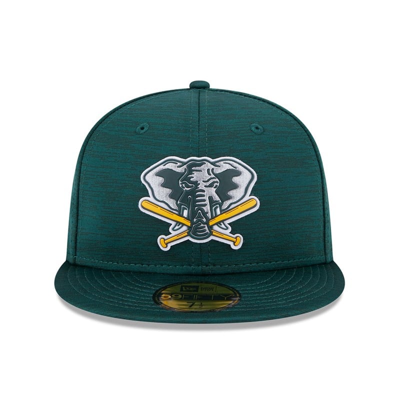 Green New Era Oakland Athletics MLB Clubhouse Fitted Cap 59fifty | KPOV51764