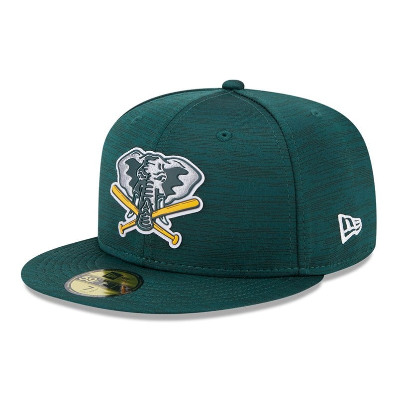 Green New Era Oakland Athletics MLB Clubhouse Fitted Cap 59fifty | KPOV51764