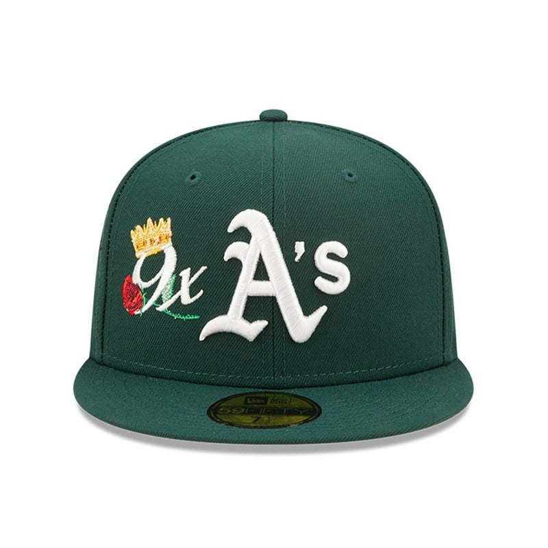 Green New Era Oakland Athletics MLB Crown Champs Fitted Cap 59fifty | CFEY61390