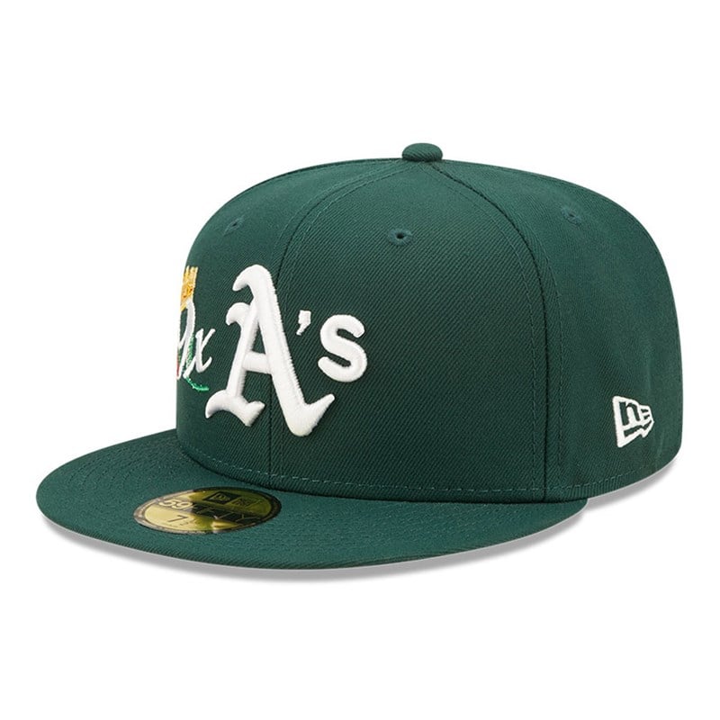 Green New Era Oakland Athletics MLB Crown Champs Fitted Cap 59fifty | CFEY61390