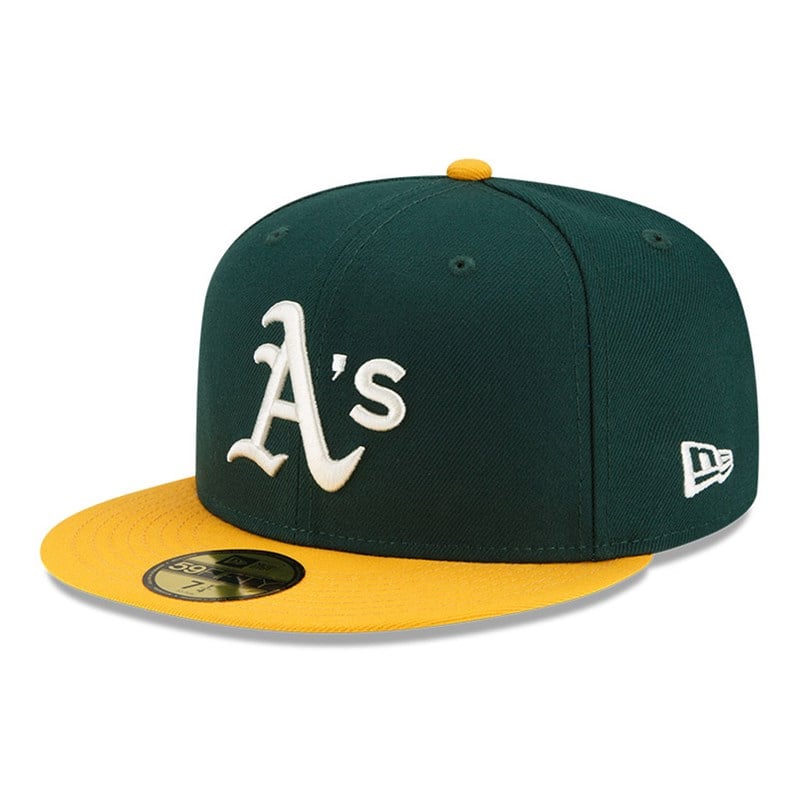 Green New Era Oakland Athletics MLB Pop Sweat Fitted Cap 59fifty | WLHN81306