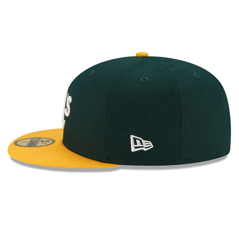 Green New Era Oakland Athletics MLB Pop Sweat Fitted Cap 59fifty | WLHN81306