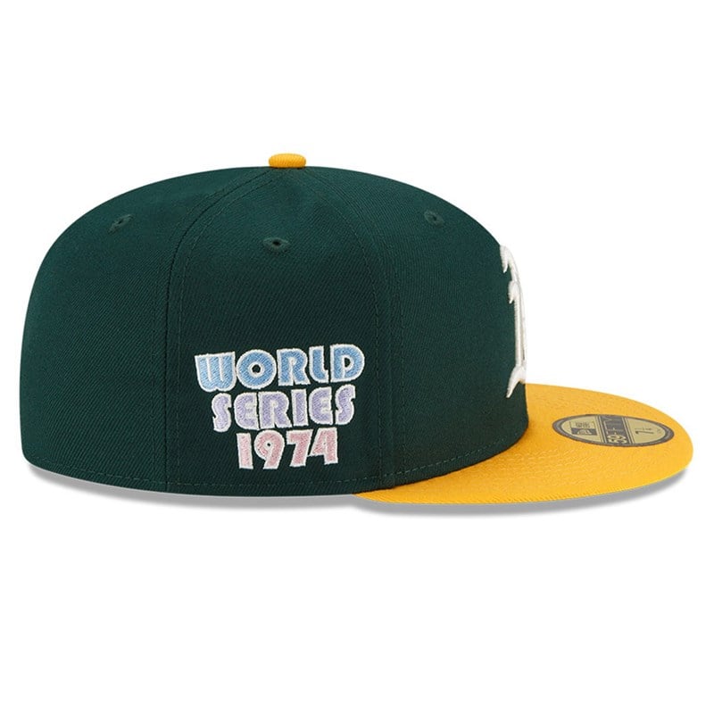 Green New Era Oakland Athletics MLB Pop Sweat Fitted Cap 59fifty | WLHN81306