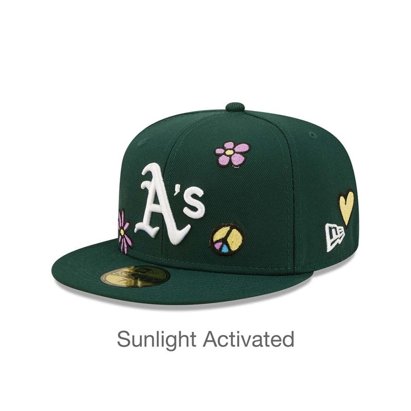 Green New Era Oakland Athletics MLB Sunlight Pop Cap 59fifty | TRQA95147