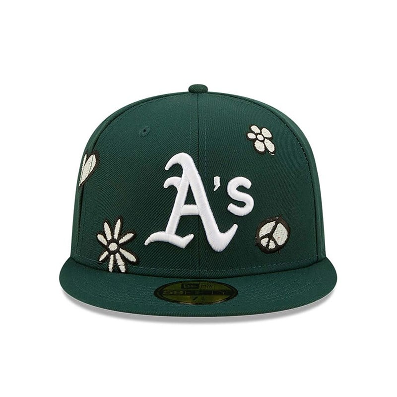 Green New Era Oakland Athletics MLB Sunlight Pop Cap 59fifty | TRQA95147