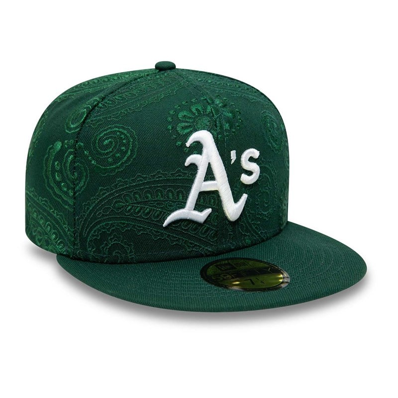 Green New Era Oakland Athletics MLB Swirl Fitted Cap 59fifty | JDVI46951