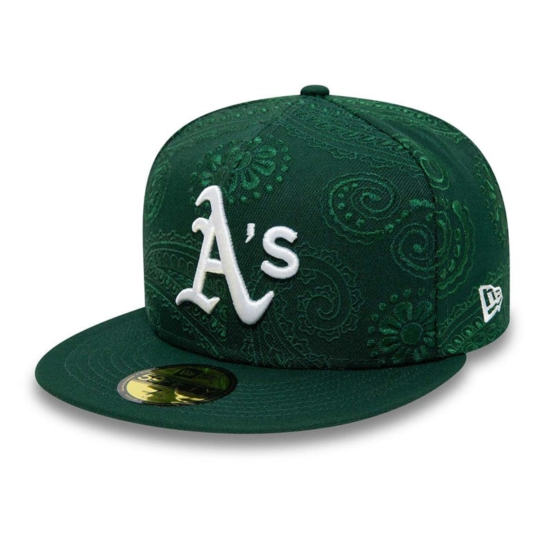 Green New Era Oakland Athletics MLB Swirl Fitted Cap 59fifty | JDVI46951