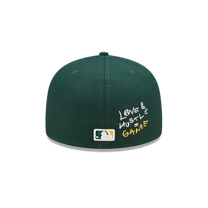 Green New Era Oakland Athletics MLB Team Heart Fitted Cap 59fifty | YJKT91845