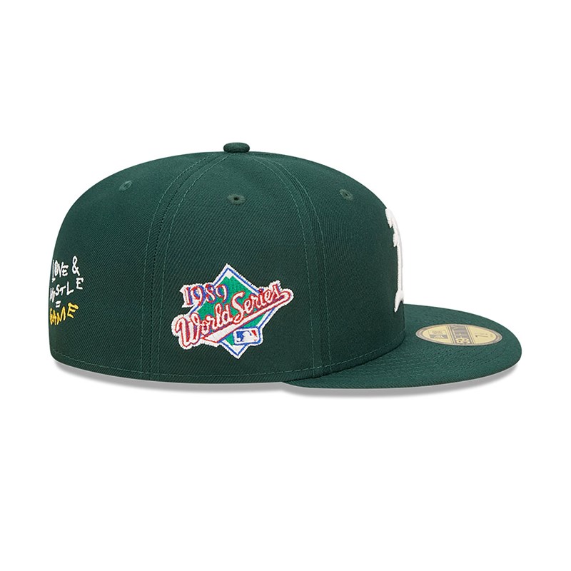 Green New Era Oakland Athletics MLB Team Heart Fitted Cap 59fifty | YJKT91845