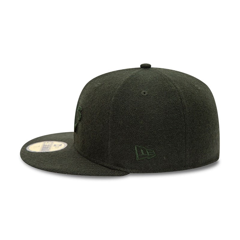 Green New Era Oakland Athletics Melton Fitted Cap 59fifty | JLWG43218