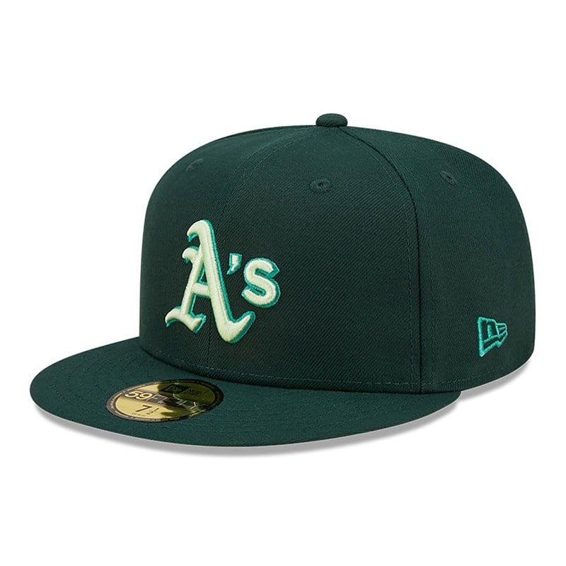 Green New Era Oakland Athletics Monocamo Fitted Cap 59fifty | JOGU95102