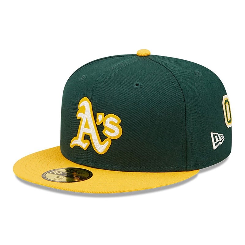 Green New Era Oakland Athletics Ne Letterman Fitted Cap 59fifty | AKJZ93671