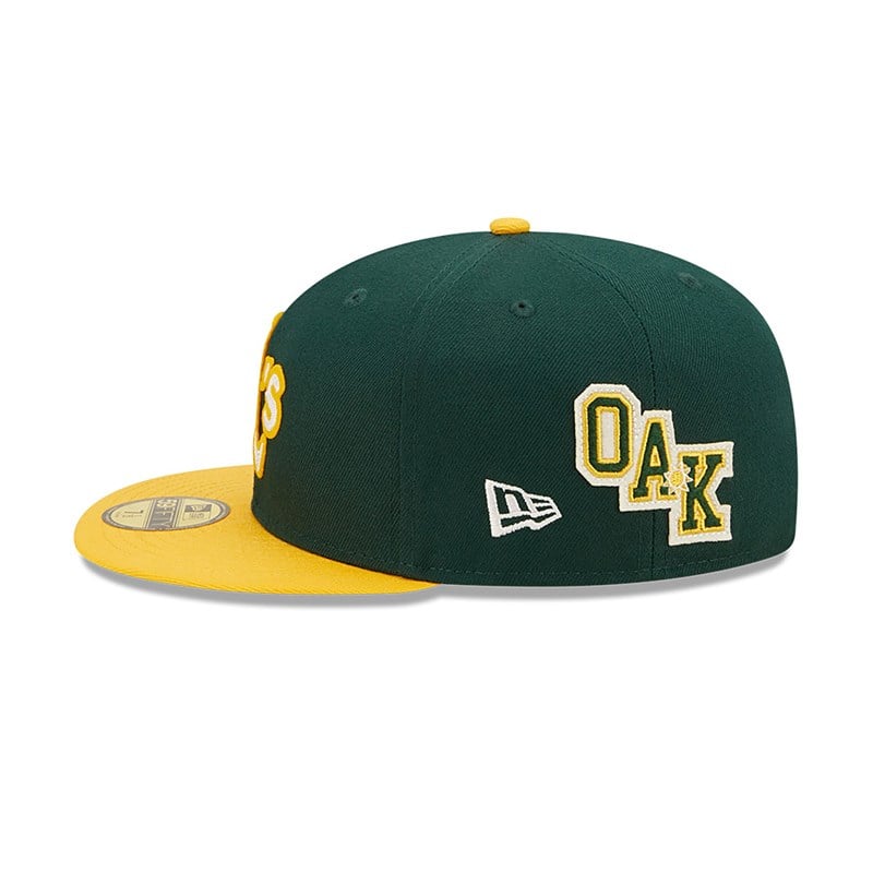 Green New Era Oakland Athletics Ne Letterman Fitted Cap 59fifty | AKJZ93671