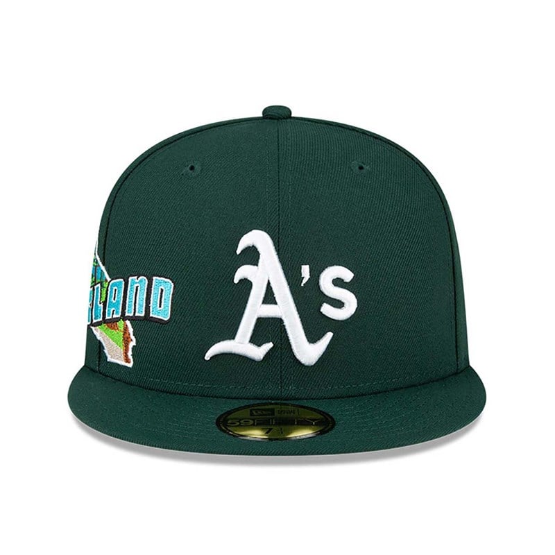 Green New Era Oakland Athletics Stateview Fitted Cap 59fifty | CBVK35901