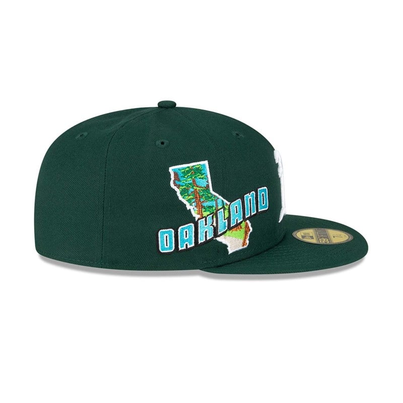 Green New Era Oakland Athletics Stateview Fitted Cap 59fifty | CBVK35901