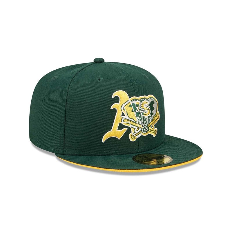 Green New Era Oakland Athletics Team Colour Fitted Cap 59fifty | OICJ60489