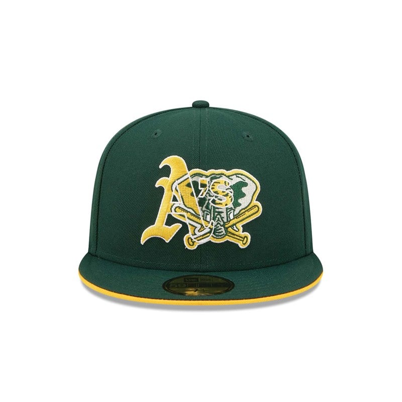 Green New Era Oakland Athletics Team Colour Fitted Cap 59fifty | OICJ60489