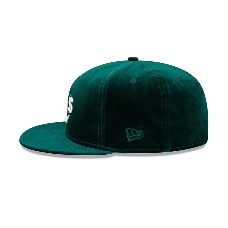 Green New Era Oakland Athletics Velvet Fitted Cap 59fifty | LBSO81647