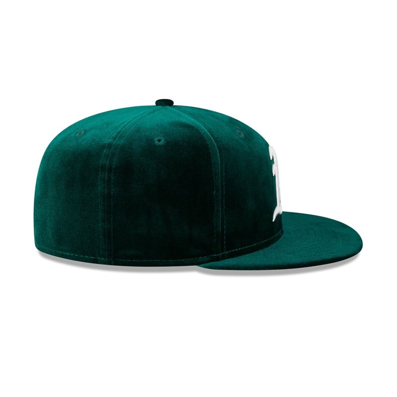 Green New Era Oakland Athletics Velvet Fitted Cap 59fifty | LBSO81647