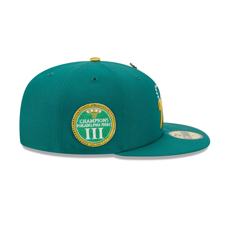 Green New Era Philadelphia 76ers Max Bet Fitted Cap 59fifty | QLYK53892