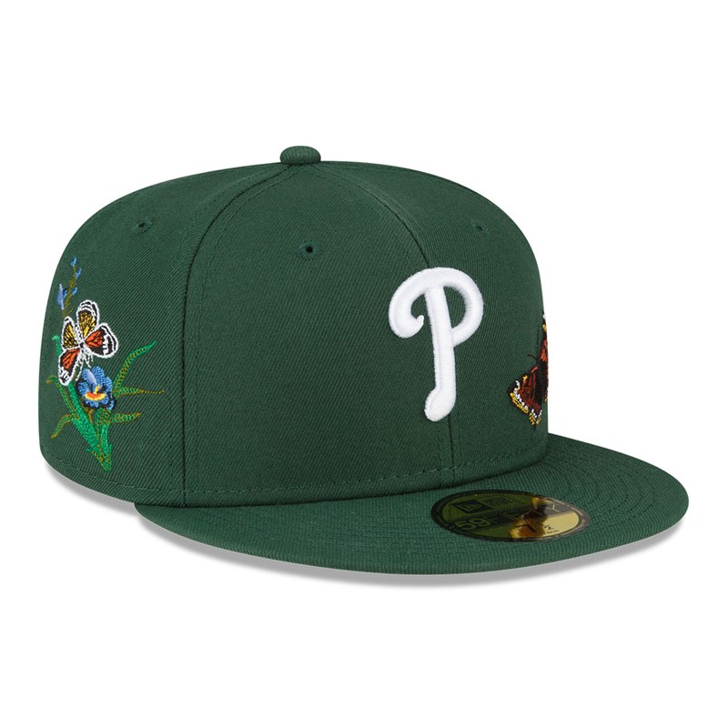 Green New Era Philadelphia Phillies Felt X MLB Fitted Cap 59fifty | OQKB01549