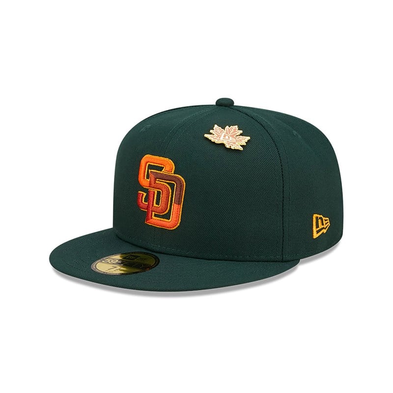 Green New Era San Diego Padres Leafy Fitted Cap 59fifty | QOMB50316