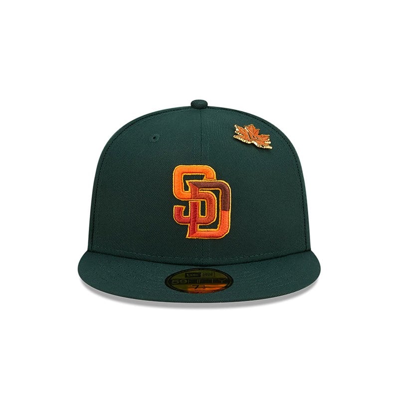 Green New Era San Diego Padres Leafy Fitted Cap 59fifty | QOMB50316