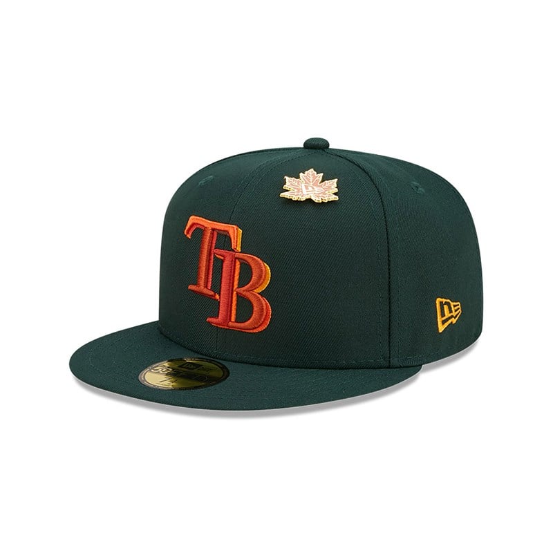 Green New Era Tampa Bay Rays Leafy Fitted Cap 59fifty | GPFB98327