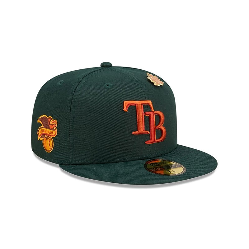 Green New Era Tampa Bay Rays Leafy Fitted Cap 59fifty | GPFB98327