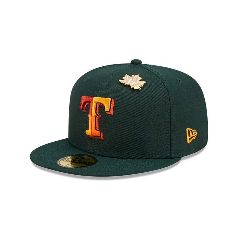 Green New Era Texas Rangers Leafy Fitted Cap 59fifty | BQTN72549