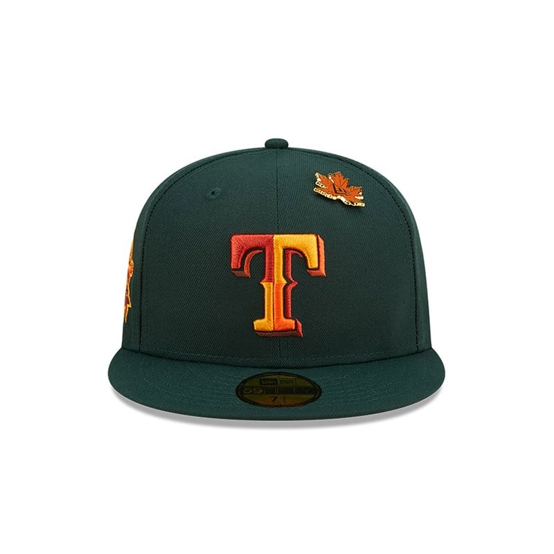 Green New Era Texas Rangers Leafy Fitted Cap 59fifty | BQTN72549